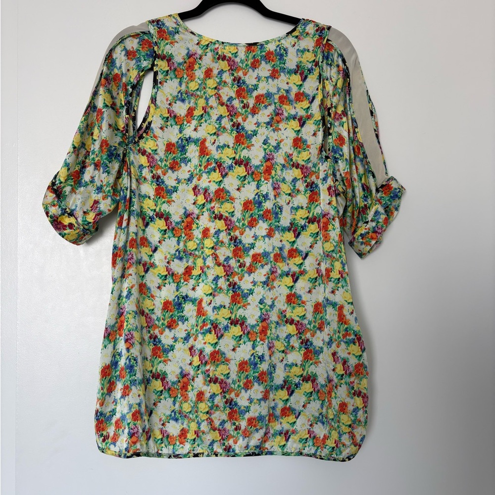 Rebecca Minkoff Multicolor Floral Silk Blouse Size 12